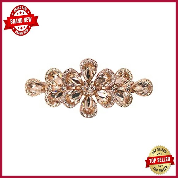 Rhinestone Crystal Floral Hair Barrette Clip 3\
